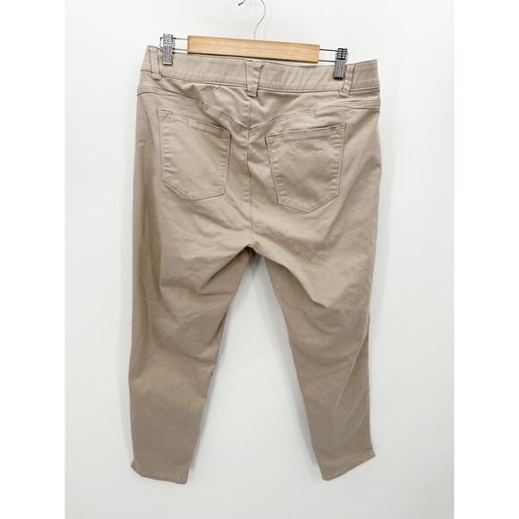 Wit & Wisdom Pants Women 14 WIDE Khaki Tan Stretch Cotton Blend Pockets - Picture 2 of 8